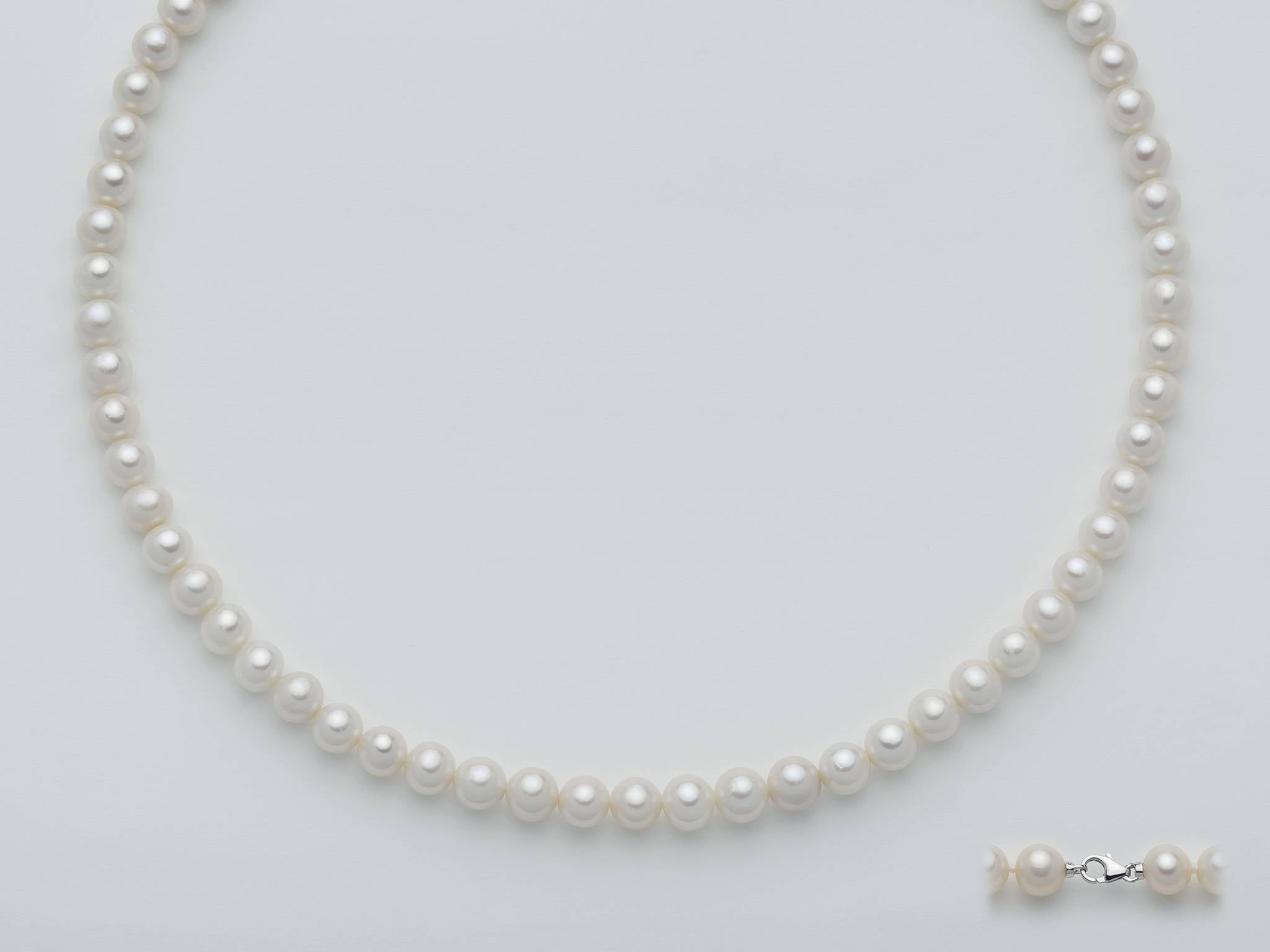 Collana Girocollo Perle Miluna Chiusura In Oro Bianco 750 PCL4196V